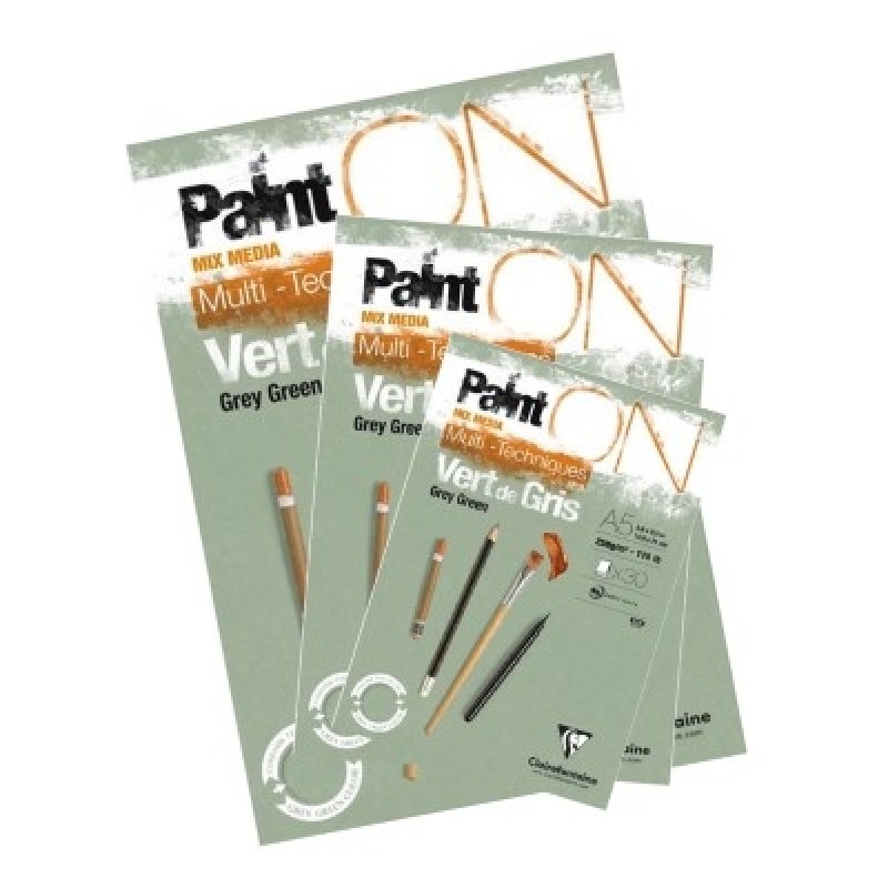 Clairefontaine PaintON Mixed Media Pad - Grey Green - A5