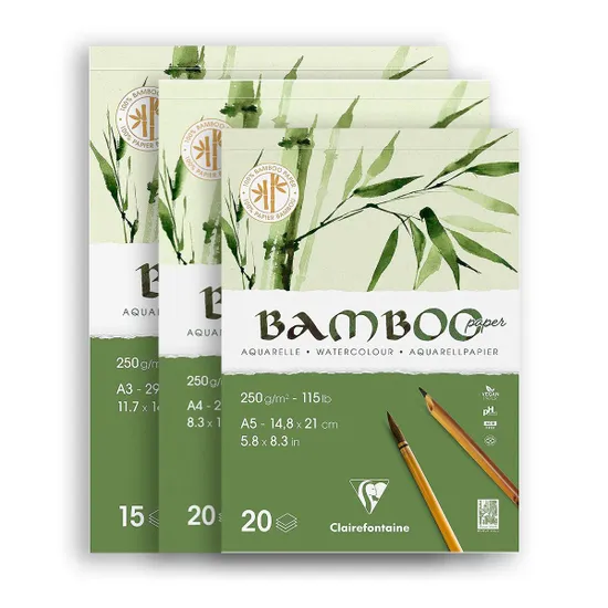 Clairefontaine Bamboo Watercolour Pad A5 - 250gsm/115lb