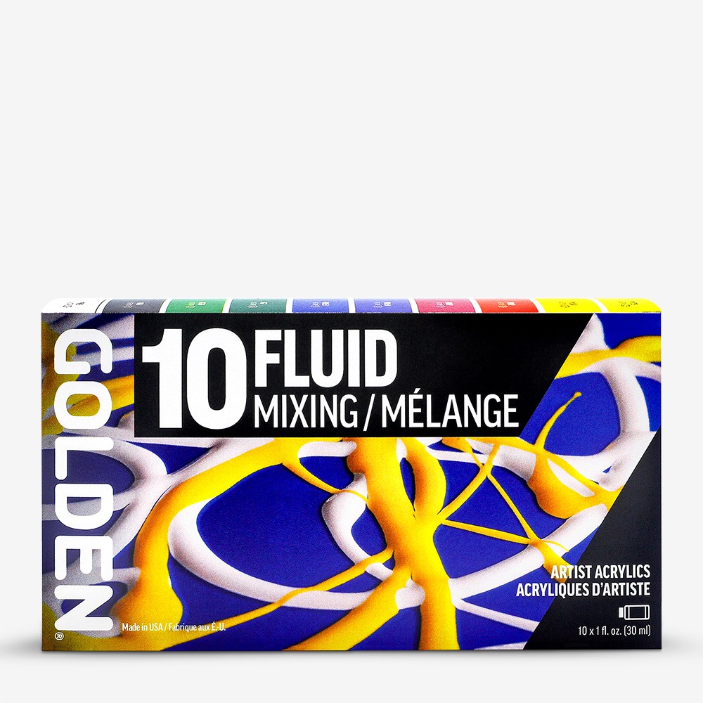 GOLDEN Fluid Acrylic Mixing Set - 10 x 30ml