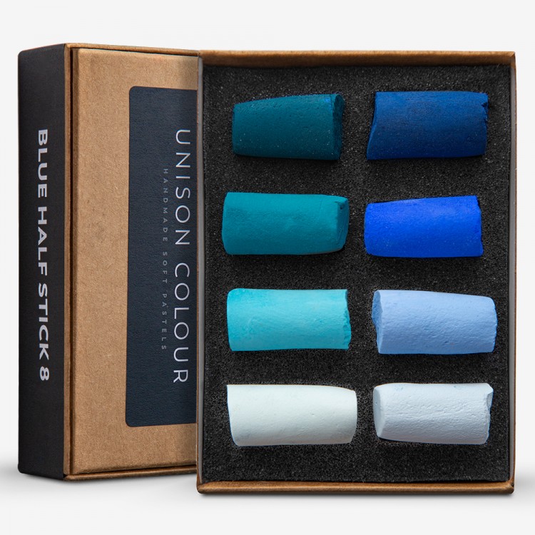 Unison Soft Pastel Mini Set - 8 Half Sticks -Blue