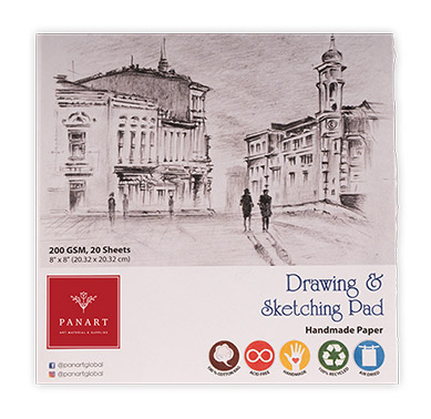 PanArt Square Drawing & Sketching Pad 200gsm - 8 x 8" (20.32 x 20.32cm)