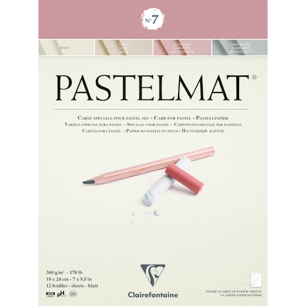 Clairefontaine Pastelmat Assorted Shades No. 7 - 12 sheets 24 x 30cm