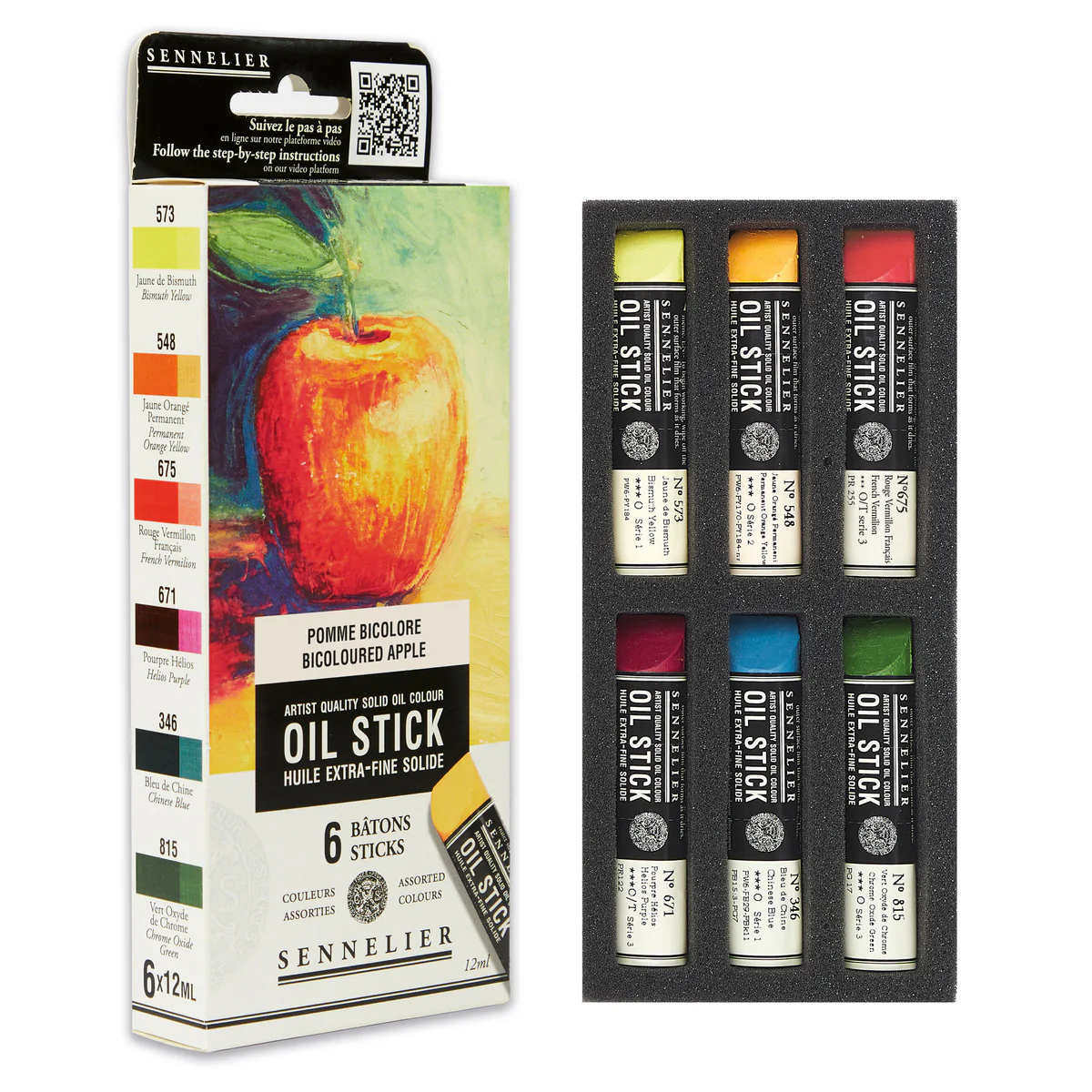 Sennelier Oil Stick Set - Bicoloured Apple - 6 x 12ml