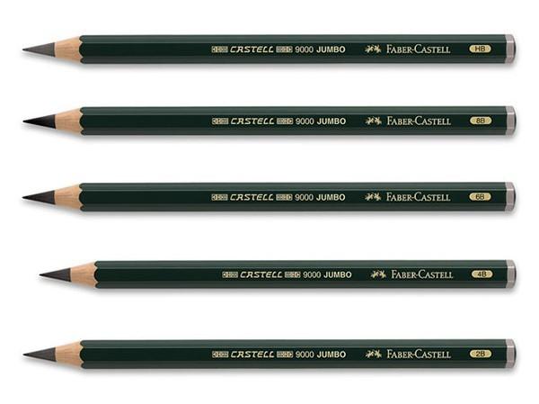 Faber Castell - Castell 9000 Jumbo Graphite Pencils - 6B