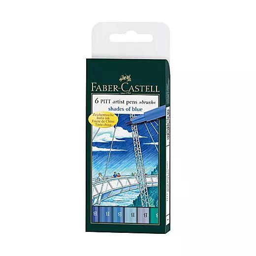 Faber Castell Pitt Brush Pen Set - Wallet of 6 Shades of Blue