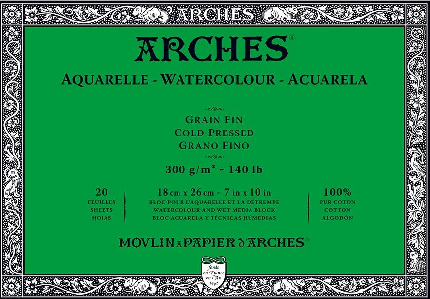 Arches Aquarelle Block - 140lb/300gsm - NOT - 7x10"