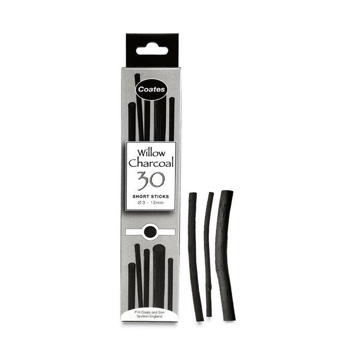 Coates Willow Charcoal - 30 Short Assorted Sticks
