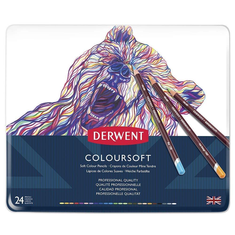 Derwent Coloursoft Pencil Set - Tin of 24
