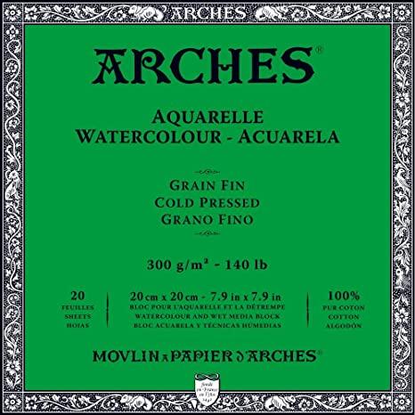 Arches Aquarelle Block - 140lb/300gsm - NOT - 8x8"