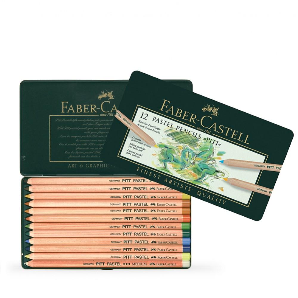 Faber Castell Pitt Pastel Pencil Set - Tin of 12