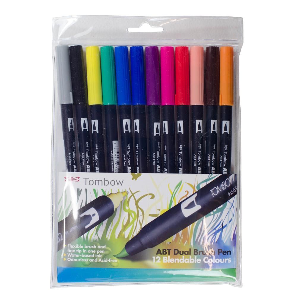 Tombow ABT Watersoluble Brush Pen Set of 12 - Primary