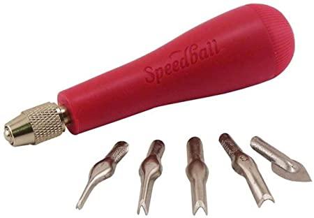 Speedball Lino Cutter - 5 Blades & Handle (Set 1)