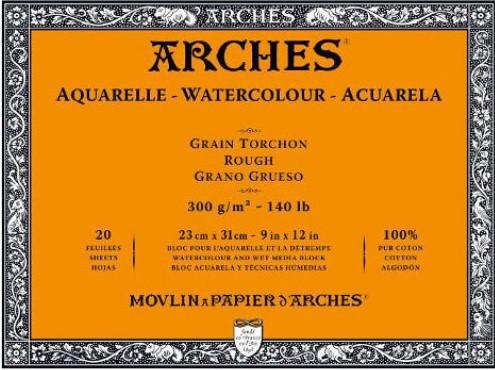 Arches Aquarelle Block - 140lb/300gsm - Rough - 9x12"