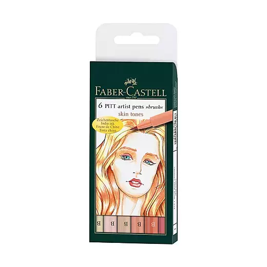 Faber Castell Pitt Brush Pen Set - Wallet of 6 Skin Tones