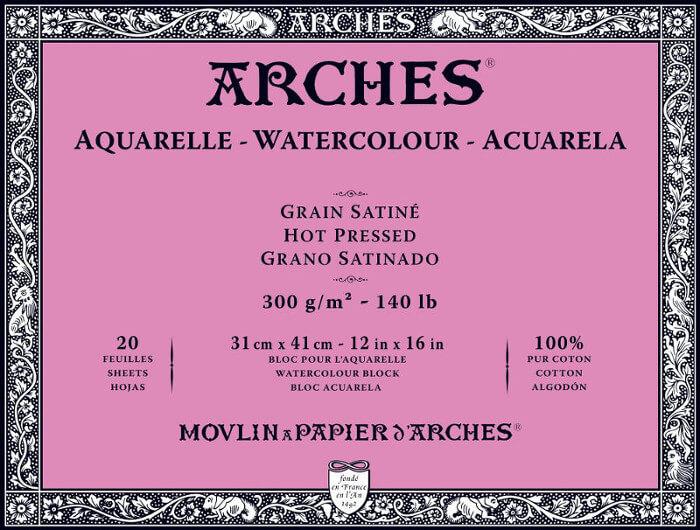 Arches Aquarelle Block - 140lb/300gsm - HP - 12x16"