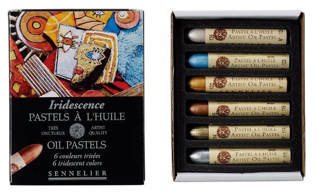 Sennelier Artist Quality Oil Pastel Iridescent Set - 6 Metallic