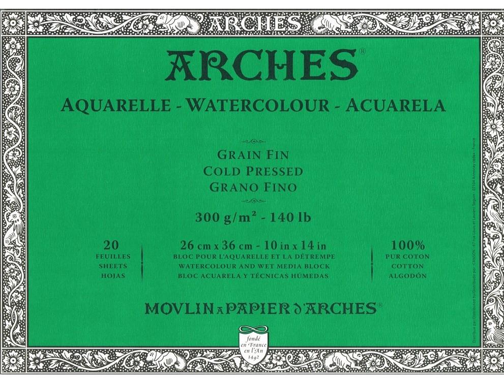 Arches Aquarelle Block - 140lb/300gsm - NOT - 10x14"