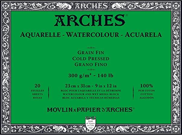 Arches Aquarelle Block - 140lb/300gsm - NOT - 9x12"