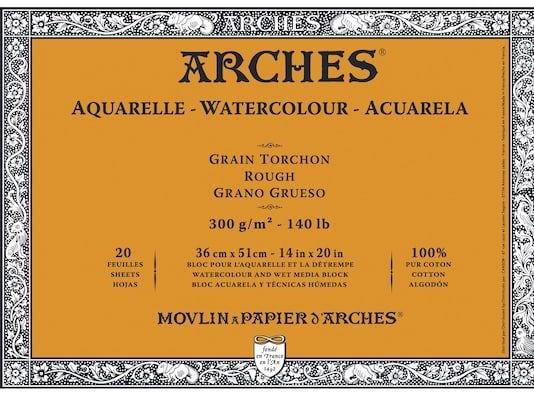 Arches Aquarelle Block - 140lb/300gsm - Rough - 14x20"