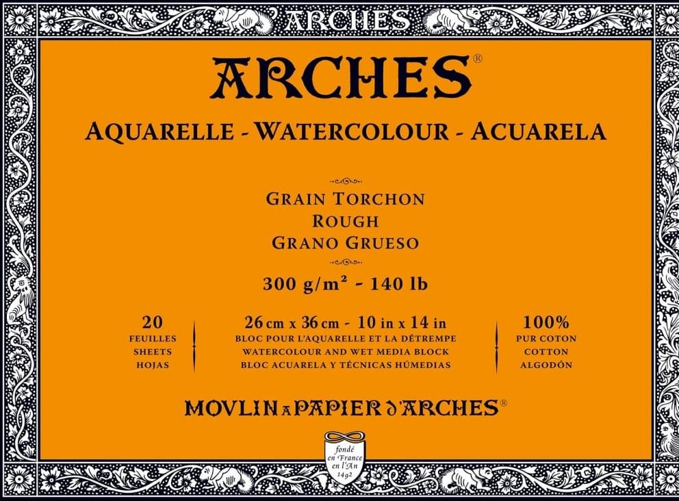 Arches Aquarelle Block - 140lb/300gsm - Rough - 10x14"