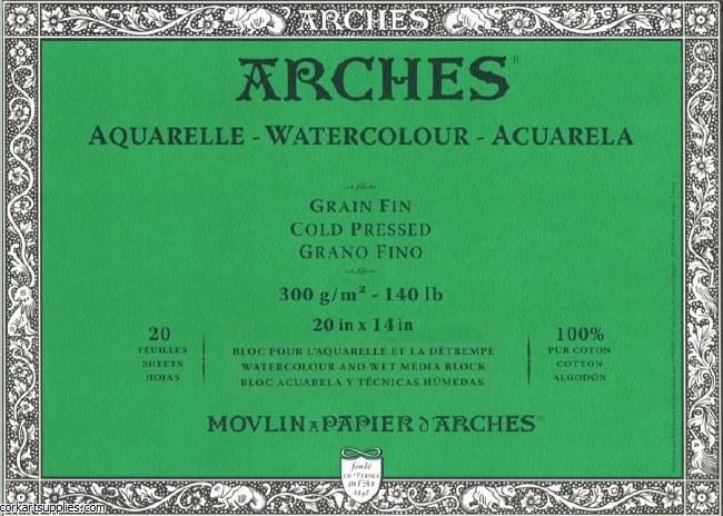 Arches Aquarelle Block - 140lb/300gsm - NOT - 14x20"