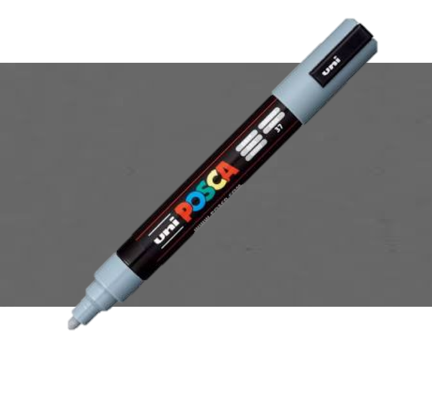 Posca PC-5M Medium Bullet Tip Paint Marker - Grey