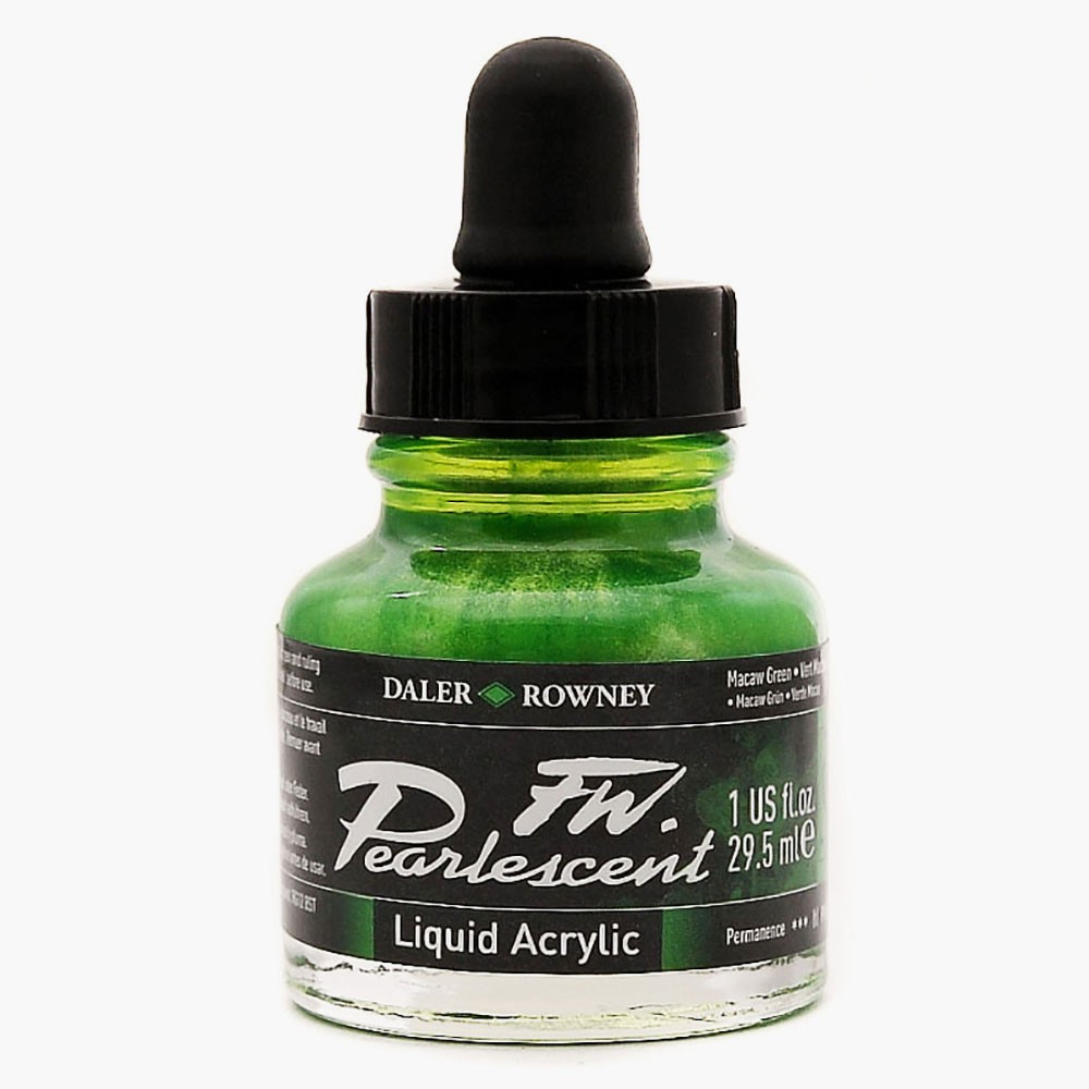 Daler Rowney FW Pearlescent Inks 29.5ml - Macaw Green