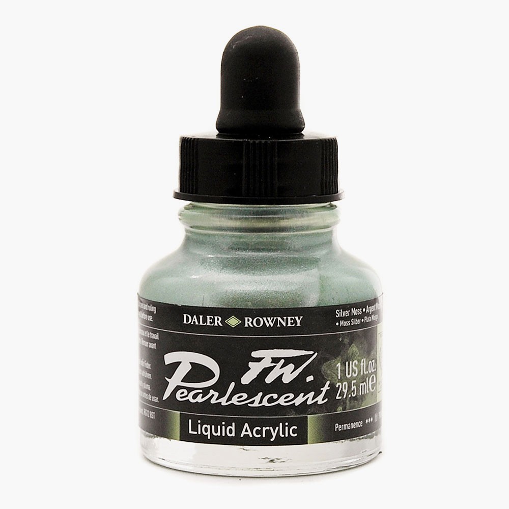 Daler Rowney FW Pearlescent Inks 29.5ml - Silver Moss
