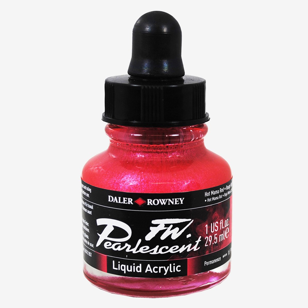 Daler Rowney FW Pearlescent Inks 29.5ml - Hot Mama Red