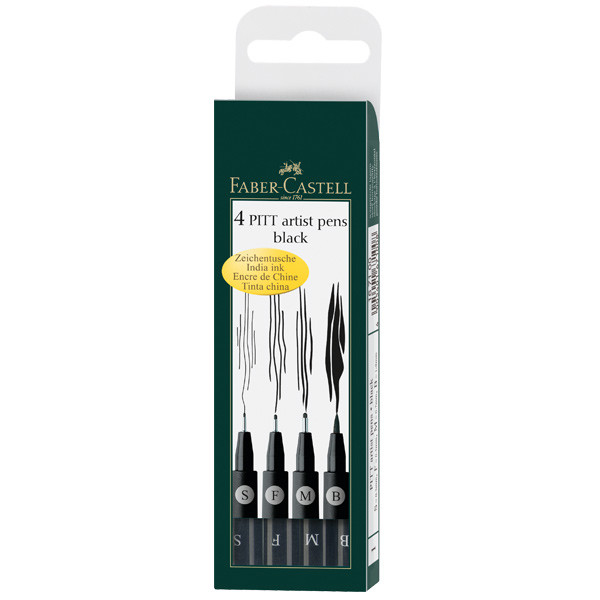 Faber Castell Pitt Artist Fine Line Set of 4 - Black