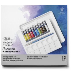 W&N Cotman Watercolour - Tube Palette Set, 13 pieces